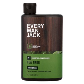 Every Man Jack 2 In 1 Shampoo Conditioner Tea Tree, Thickening, 13.5 Fl Oz (91307)
