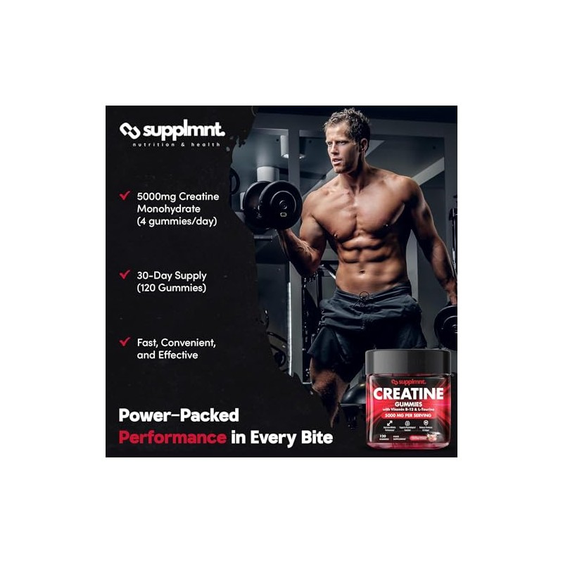 Supplmnt. Creatine 120 Gummies Max 5000mg for Men & Women