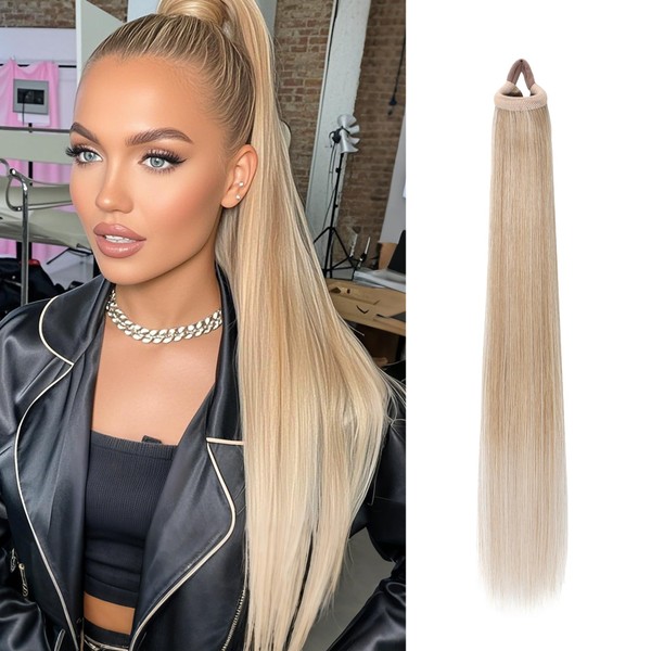 Ponytail Extensions 28'' Long Straight Ponytail Extension Synthetic Pony Tails