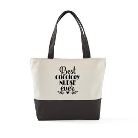 CafePress Best Oncology Nurse Ever Canvas Tote Top Zipper Closure