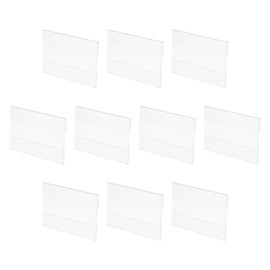 sourcing map Wall Mount Acrylic Sign Holder, 3.5 x 2.4 Inch Clear Plastic Wall Sign Holders Horizontal Acrylic Frames for Offices, Stores, Restaurants, Pack of 10