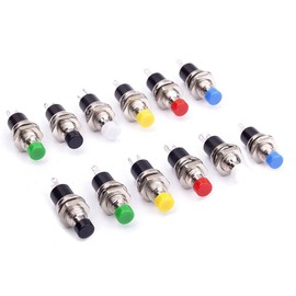 Cylewet 12Pcs 1A 250V AC 2 Pins SPST Momentary Mini Push Button Switch Normal Open (Pack of 12) CYT1078