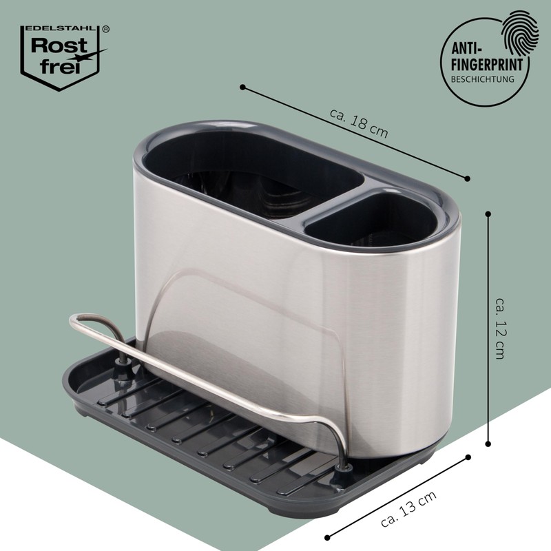bremermann Sink Organizer with Sponge Holder and Dish Brush Holder,