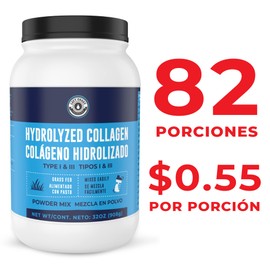 2lb Colageno Hidrolizado En Polvo Para Mujeres y Hombres - Péptidos de Colageno tipo I & III -Alimentado Con Pasto - Sin Sabor – Apoya articulaciones, piel, Cabello, uñas - Mejor Valor Por Tu Dinero