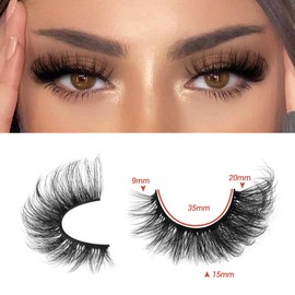 Mink Lashes Full False Eyelashes Wispy Cat Eye Lashes Strip 20MM Fox 8D Dramatic Pack 7 Pairs Fake Eyelashes by Ruairie