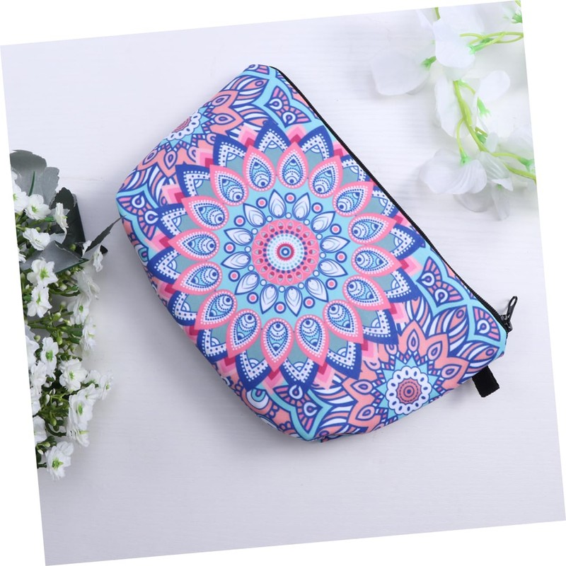 TOVINANNA Toiletry Bag for Travel Quilted Makeup Bag Mandala Flower