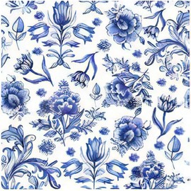 20-ct 6.5 Blue Floral Napkins for Decoupage Blue and White Napkins Chinoiserie Napkins Decorative Napkins for Decoupage Pretty Flower Napkins Floral Paper Napkins Blue for Father's Day Artists