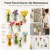 10-Pack Mini Vase Magnets for Fridge with Flowers, Glass Vases