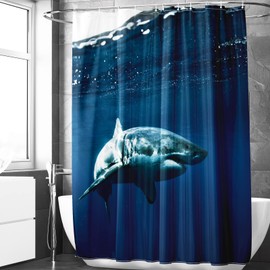 Berkin Arts Bathroom Shower Curtain Set 70x70 Inch Waterproof Polyester with Hooks Massurrealism A Sharknado Bath Like Style Premium Bathroom Design