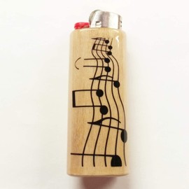 Musical Notes Music Lighter Case Holder Sleeve Cover Fits Bic Lighters