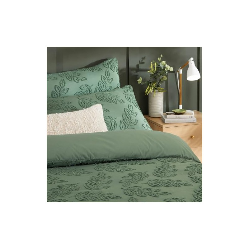 Duvet Day Seville Leaf Bettbezug-Set – getuftetes, weiches Blätterdesign mit