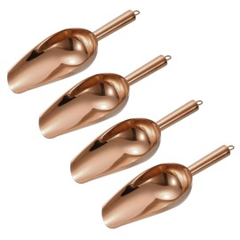 sourcing map 4pcs Metal Ice Scoop, 11 Inch Stainless Steel Ice Scooper for Kitchen Party Bar Wedding Use, Rose Gold