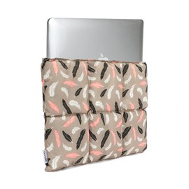 Canvaslife Puffy Laptop Sleeve 14 Inch 14.4 Inch, Quilted Puffer Laptop Case for Women, Pillow Case Compatible for 14.1 inch,MacBook Pro Air 14", 14.4 inch Laptop (Feather)