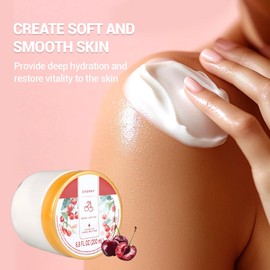 Princess Belle Cherry Lotion, Shea Butter Body Lotion for Women and Men Dry Skin, Deep Moisturizing, Hydrating and Softening, Smell Good, 200ml(6.8floz)