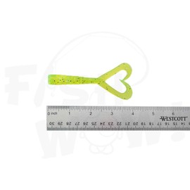 24pcs Fish WOW! Extended Size 5 inch Twin Tail Perch Grub 4" Scampi Soft Lure - Chartreuse Green