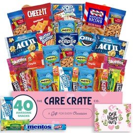 Military Mother's Day Snack Box (40 Piece Variety Gift Basket Care Package) Peanuts, Candy, Chips, Granola Bars & More - My Hero Crate