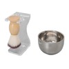 3 PCS Men Shaving Brush Set Acrylic Brush Holder Bubble