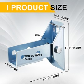 Yaocom 8 Pcs Adjustable Brace Fitting, Fit for 1/2" Bolt in 1-5/8" Strut Channel, Solar Panel Bracket Base 8 Hole Wing 180 Degree Turn Joint Connector Bracket for Mounting and Supporting Solar Panel
