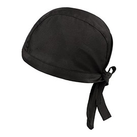 RUIXIA Mens Womens Chef Hats Kitchen Work Cap Dustproof Hair Net Baking Cooking Vent Beanie for Bakery Cafe Barista Skull Black, One Size