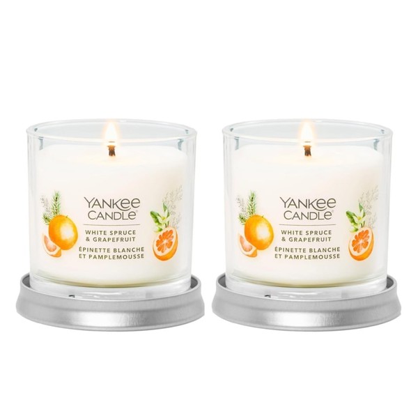 Yan kee Candle White Spruce & Grapefruit Scented, Signature 4.3oz