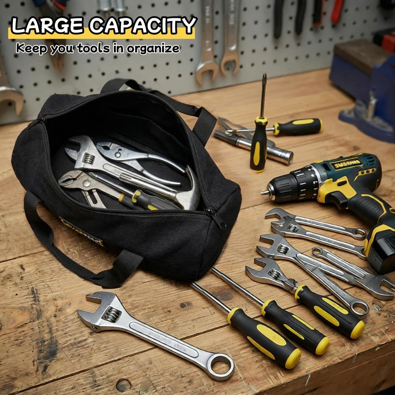 Suaetiai 14 Inch Small Tool Bags for Men, Wide Mouth
