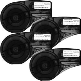 Compatible M21-750-427 Self-Laminating Wire Wrap Labels for Vinyl Patch Panel and Cable Labeling,for M210, M210LAB, M211,BMP21-PLUS,BMP21-LAB and IDPAL Label Printer,0.75 Inch Width,4-Pack