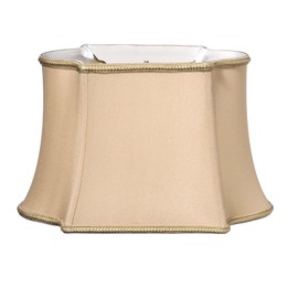 HomeStock French Flair Wire Fancy Softback Lampshade with Washer Fitter, Fabric Lampshade for Table Lamps Gold/12 W x 7.6" H