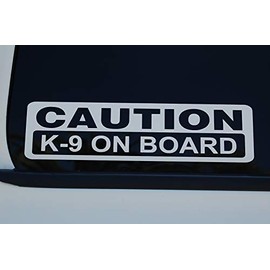 5 Star Graphics Caution K-9 On Board Sticker Vinyl Decal Choose Color & Size!! Police Law Enforcement Service Dog Security (V597) (18" X 5", Red)