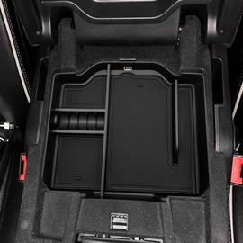 JOJOMARK Center Console Organizer fits for Dodge RAM 2024 2023 2022 2021 2020 2019 1500 2500 3500 Accessories Interior Storage Box Armrest Storage Tray (Black)