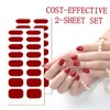 WOKOTO 2 Sheets Semi Cured Gel Nail Strips (Red)-16 Pcs