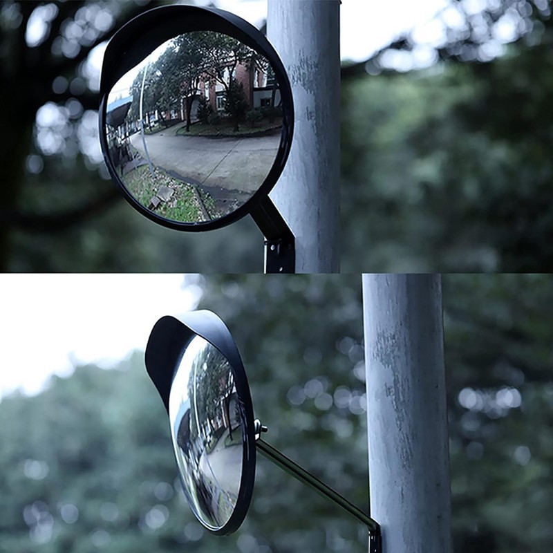 KOBSAINF 12 Inch Convex Mirror Outdoor with Adjustable Wall Fixing