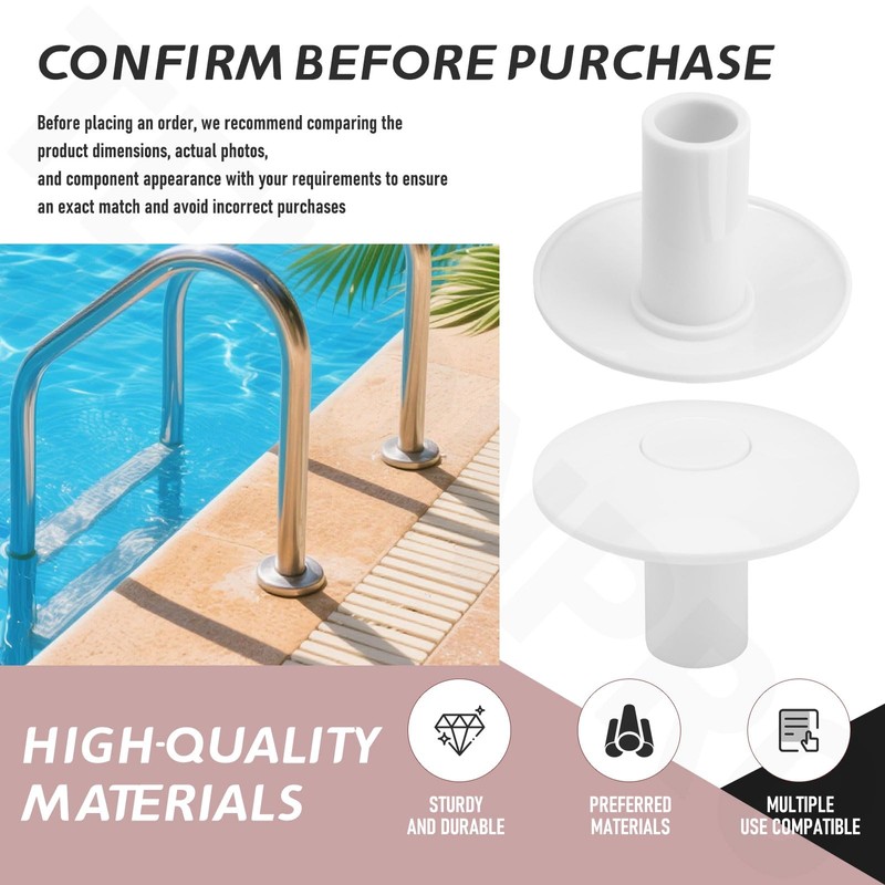 3 Pack Anchor Sockets Cover White for Ladder and Handrails,