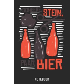 Schere Stein Paar Bier Notebook: A5 Blank Bierbrau Buch, Notizbuch für Biebrauer, Hobbybrauer, Bier Brauen 120 Seiten 6x9 | Organizer Schreibheft Planer zum Ausfüllen