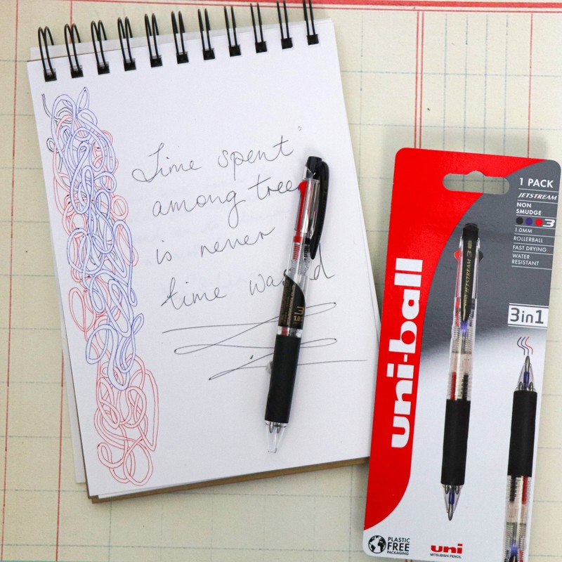 Uni-Ball SXE3-400 Jetstream 3 Ballpoint Gel Pen. Premium 1mm Medium