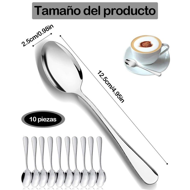 10 Piezas Cucharas Para Cafe, Cucharitas Para Cafe, Cuchara Cafetera,