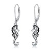 Sterling Silver Ocean Seahorse Drop Dangle Earrings - Beach Jewelry