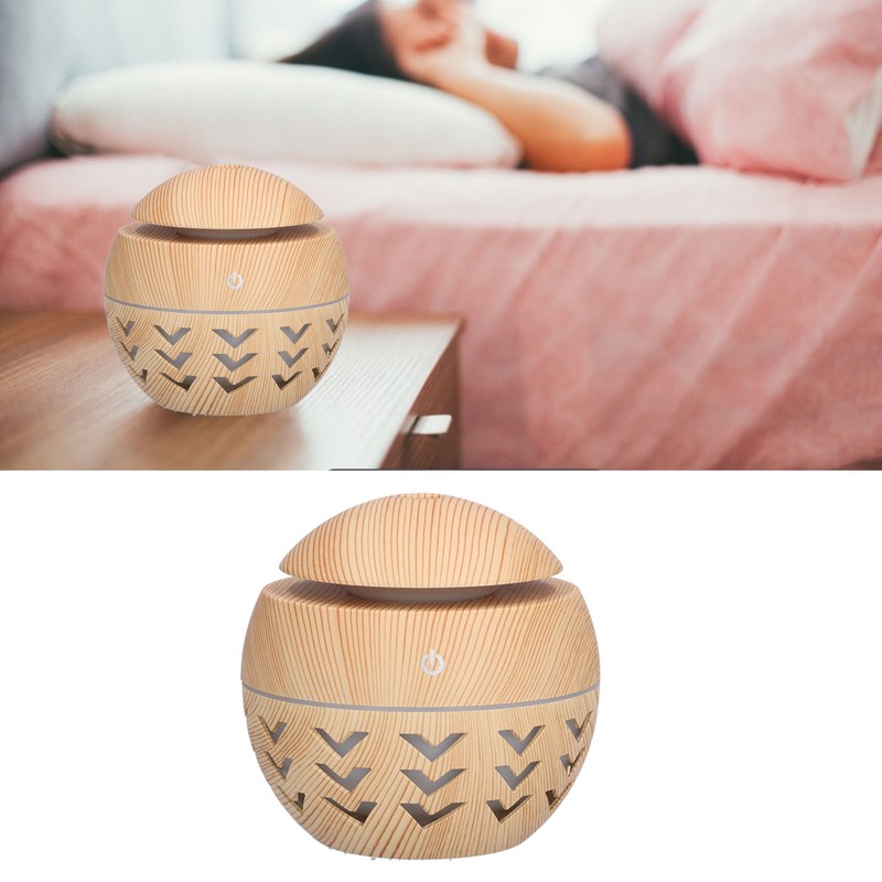 130ml Air Humidifier USB Aromatherapy Wood Grain Humidifier with 7