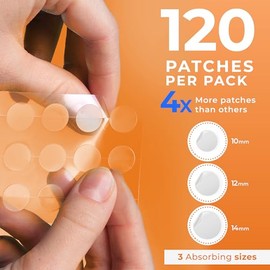 KEYCONCEPTS Parches para acné (120 unidades) con aceite de árbol de té, parches de espinillas hidrocoloides para la cara, parches de acné y puntos de 
