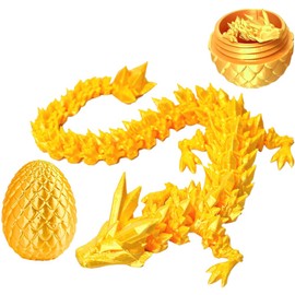 QYEHF 3D Printed Dragon Egg with Mysterious 3D Crystal Dragon Toy in Egg Surprise for Children Adults Gifts Toy