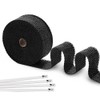 BARTOO 2" x 16' Black Exhaust Heat Wrap Roll for