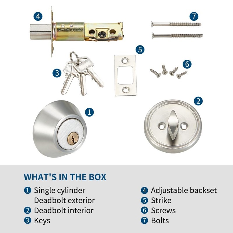 Forliggio Forliggio All-New Deadbolt Door Lock Set, ANSI/BHMA Grade 3