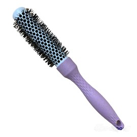 CS Beauty Eco Friendly Straw Ceramic Radial Round Hair Brush - Styling & Volumising Hair Tool With Nylon Bristle & Vented, Ceramic Barrel (Lilac)