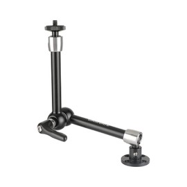 CAMVATE 11 Inch Magic Arm with 1/4 Inch Ball Heads & Reinforced Central Lock + Round Wall Mount Wall Mount