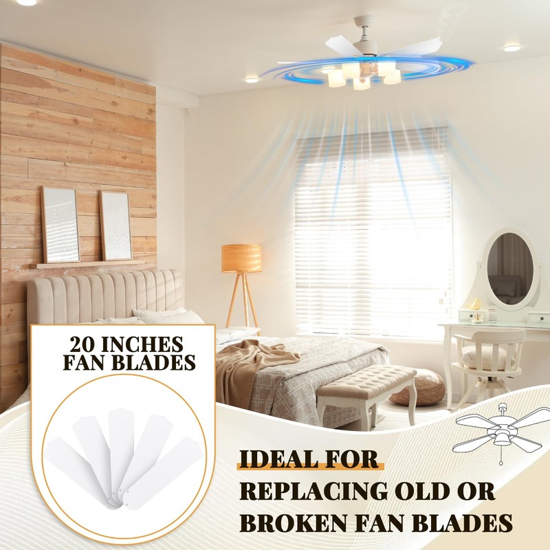 Lineshading 5Pcs Replacement Fan Blades for 42 52 Ceiling Fan