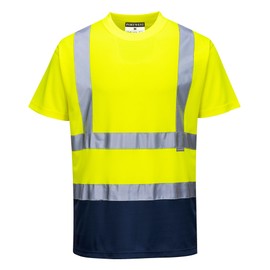 Portwest S378 Two-Tone Reflective Safety Workwear T-Shirt Yellow/Navy, 5X-Large