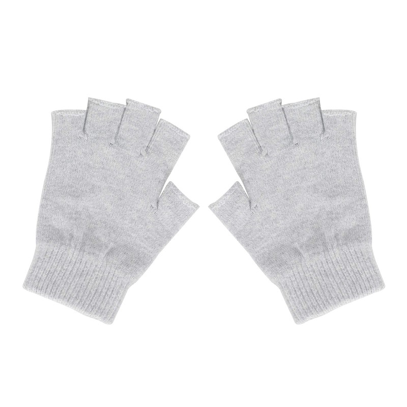ZLYC Women's Wool Half Finger Gloves Winter Knitting Fingerless Gloves,