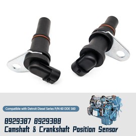MADAT 2 Pack 8929387 8929388 Camshaft & Crankshaft Position Sensor Fit for Detroit Diesel Series P/N 60 DDE S60