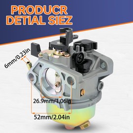 ZAMDOE 16100-ZF6-V01 Carburetor for Honda GX340 GX390 GX340U1 13HP 11HP 4-Stroke Engine, for GX340R1 GX340K1 WT40XK1 WT40XK2 WT40XK3Water Pump 16100-ZF6-V00, Compatible for Toro 22308 22330