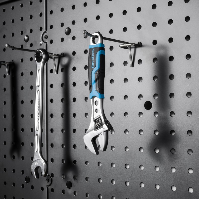 DURATECH 6 Inch Adjustable Wrench, 3-in-1 Spanner with Box End/Hex