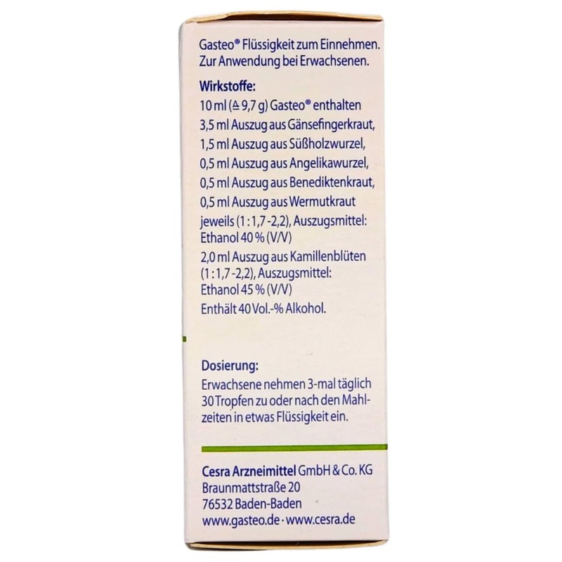 Gasteo Stomach Drops Bloating Belly Bloating Nausea Vegetable I with